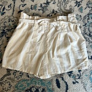June & Ivy Tan & White Striped Shorts Size 2X